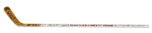 NHL Greats Multi-Signed Hall of Famers Hockey Stick with 34 Signatures Including Jean Beliveau, Tony Esposito, Bobby Hull and  Mike Bossy  
